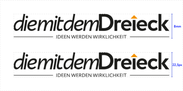 Beispiel dmdD Logo minimale Größe - diemitdemDreieck